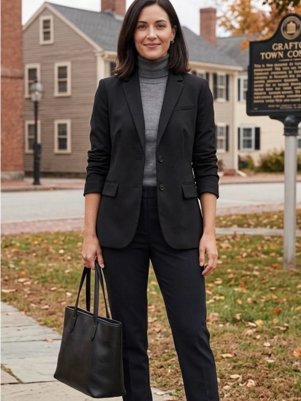 Banana Republic Classic Black Two-Button Blazer